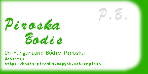 piroska bodis business card