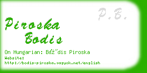 piroska bodis business card